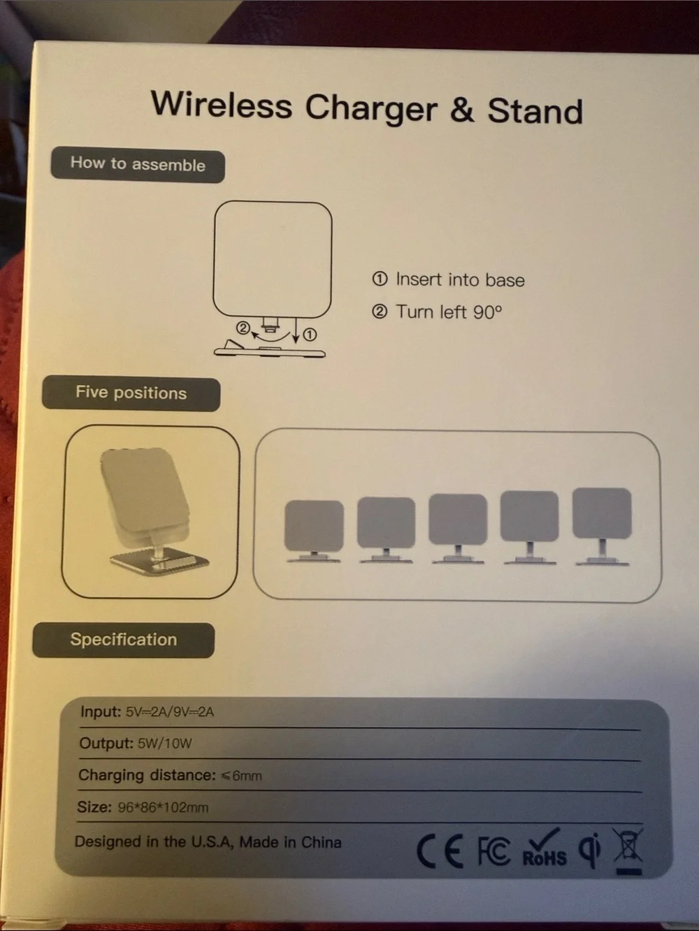 Wireless Charger Stand - White - Qi Certified
